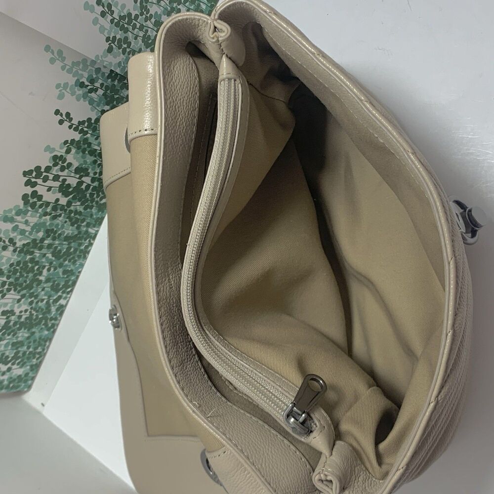 Rebecca Minkoff Quilted Leather Cream Neutral  Flap Shoulder Crossbody Purse - Picture 15 of 16